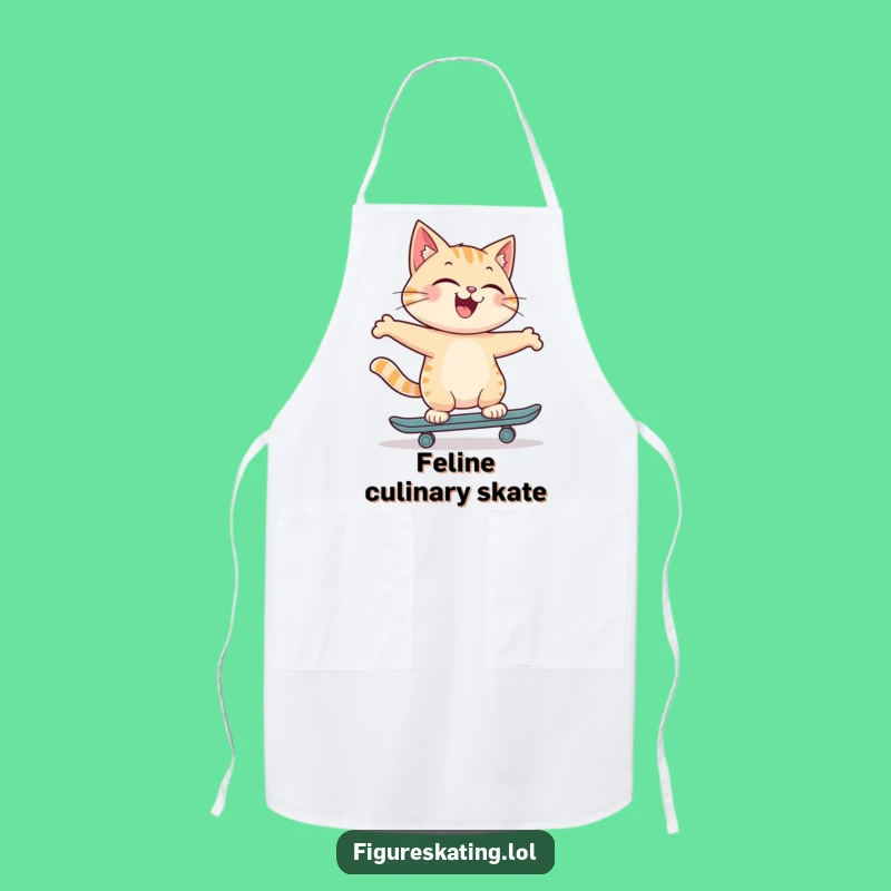 Funny Cat Apron: Joyful Chef's Skating Attire Gift