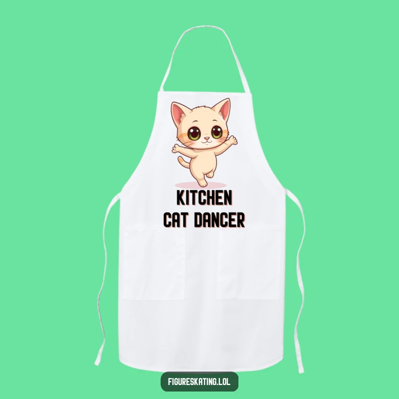 Funny Curious Cat Pirouette Apron - Kitchen Gift for Playful Cooks