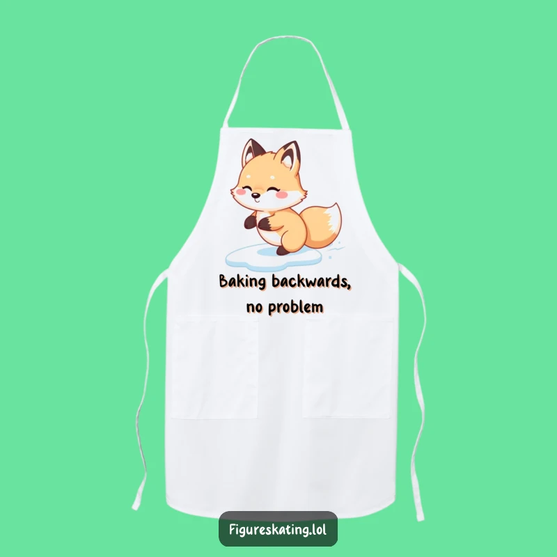 Funny Fox Glide Apron - Chef's Backward Skater Kitchen Wear Gift