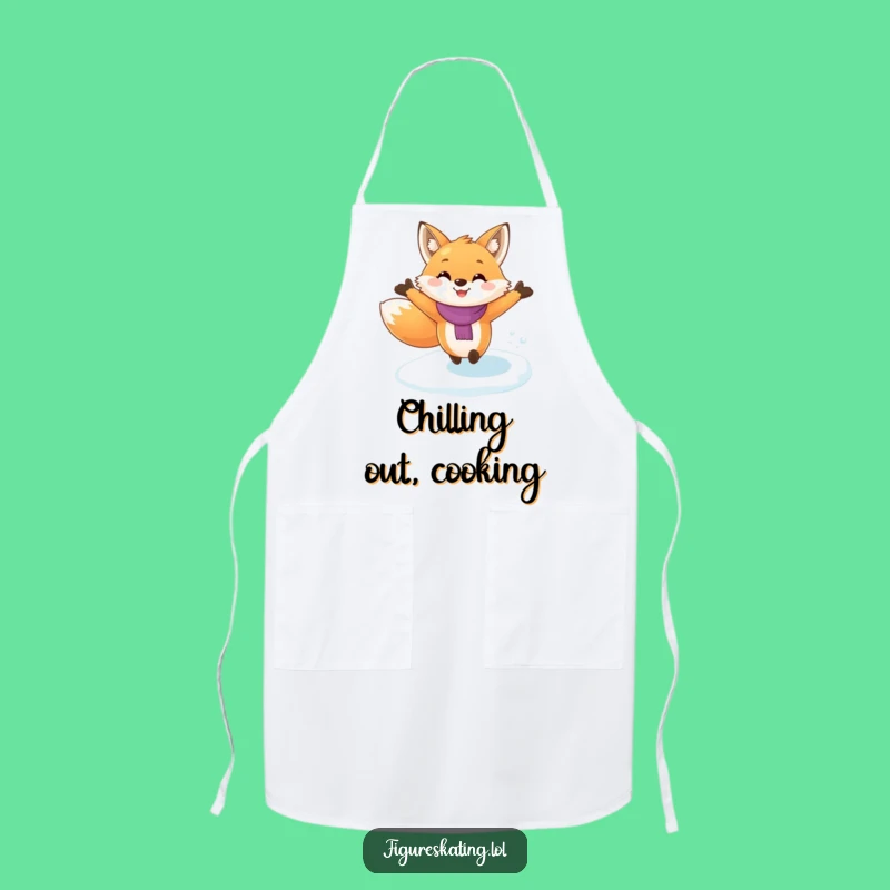 Funny Fox Ice Skating Apron: Cook Up Laughs in the Kitchen Hilariously!