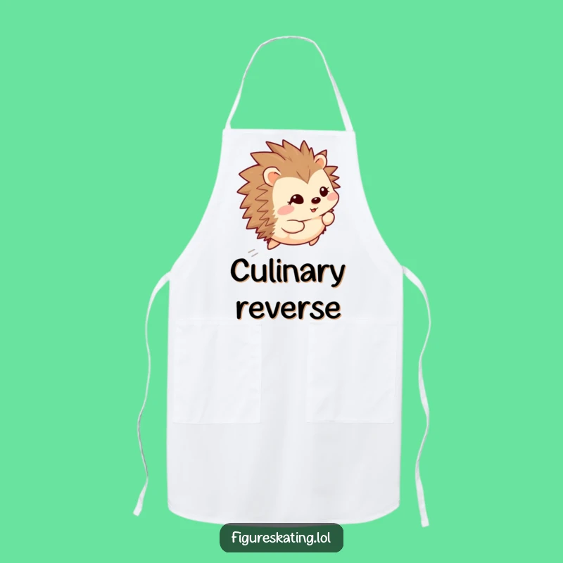 Funny Happy Hedgehog Backward Glide Apron - Hilarious Kitchen Fun
