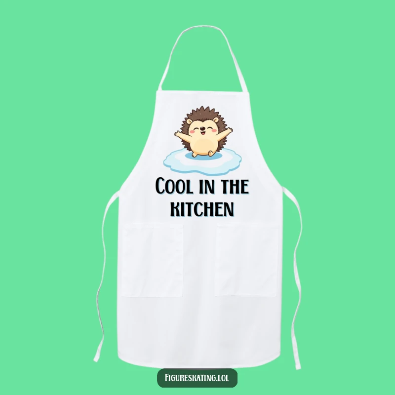 Funny Hedgehog Ice Apron: Hilarious Kitchen Gift for Winter Cooks.