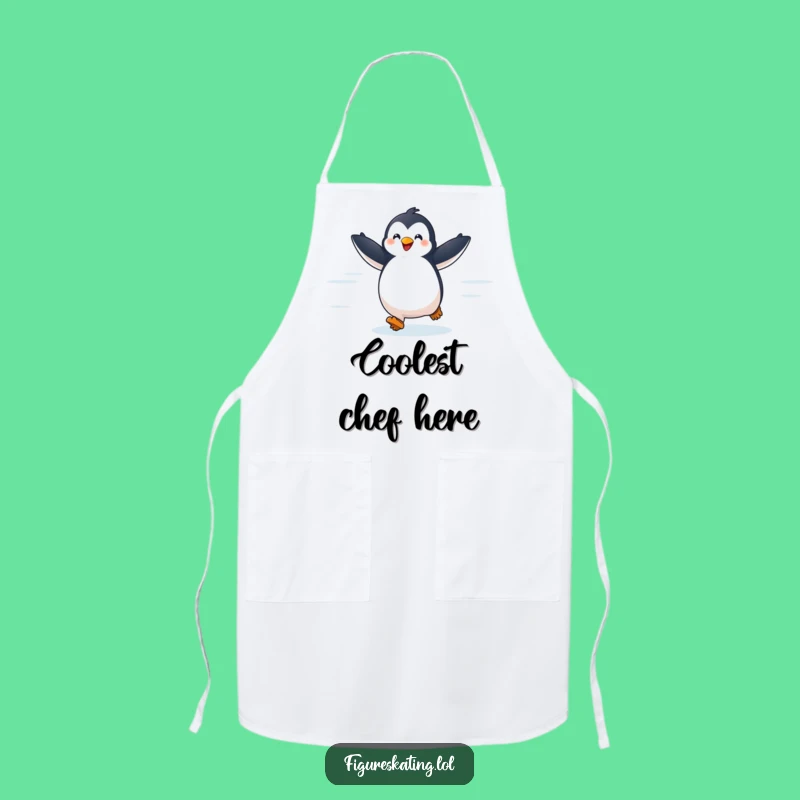Funny Penguin Apron: Delighted Chef's Skating Attire Gift
