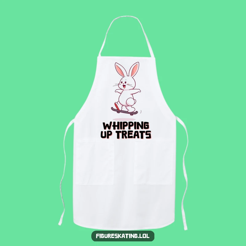 Funny Rabbit Skater Apron a Hilarious Kitchen Gift for Fun Cooks