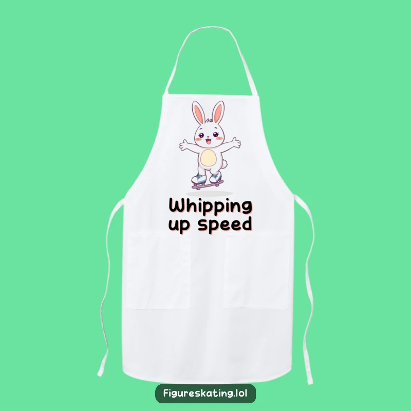Funny Skating Bunny Apron: Happy Gliding Hare, Kitchen Funny Gift