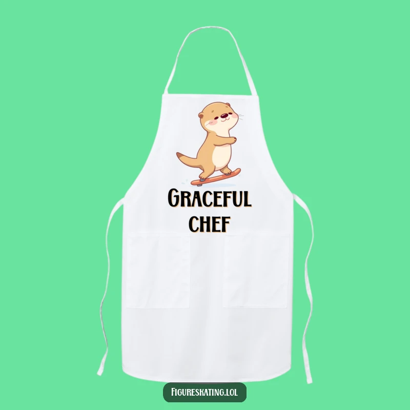 Funny Otter Gliding Apron: Kitchen Skater Fun Gift