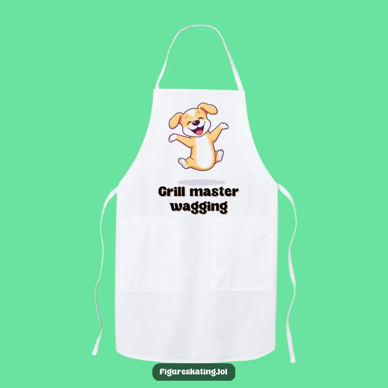 Funny Dog Triple Axel Apron: Joyful Chef Kitchen Gift!