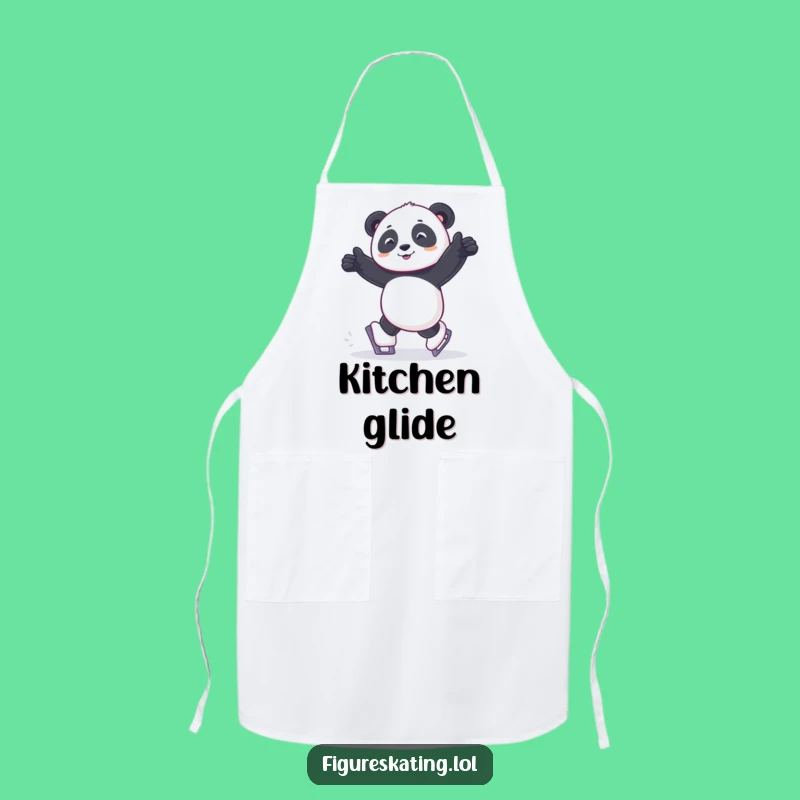 Funny Joyful Panda Skate Apron: Skate Through Your Kitchen Tasks