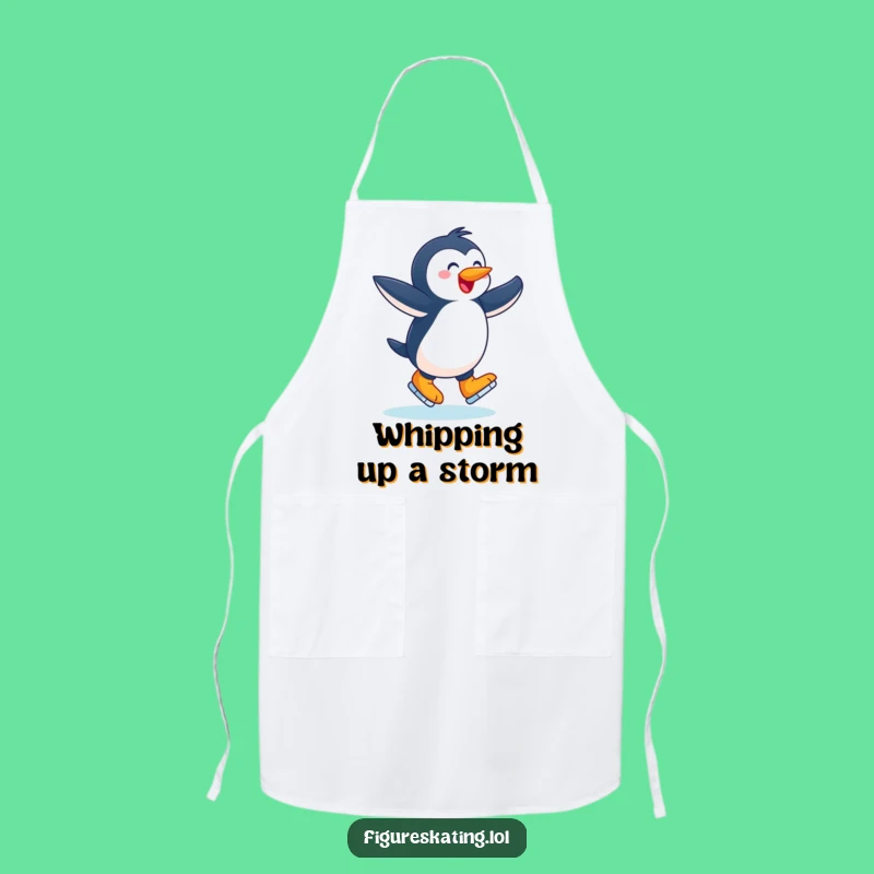 Funny Joyful Penguin Apron: Chef's Hilarious Skating Companion