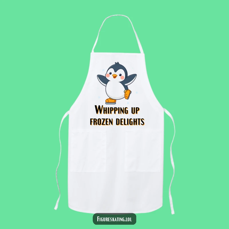 Funny Penguin Ice Skater Apron: Cook with Cool Grace, A Kitchen Funny Gift!