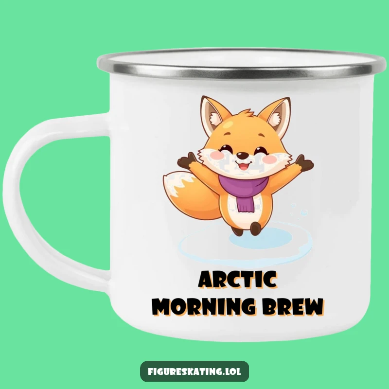 Funny Fox Ice Skating Camping Mug: Adventure & Laughs by the Fire!