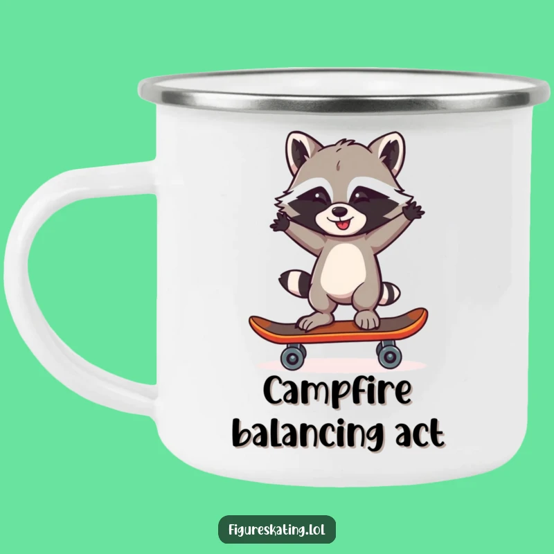 Funny Raccoon Skater Camping Mug: Outdoor Imposter Fun Gift