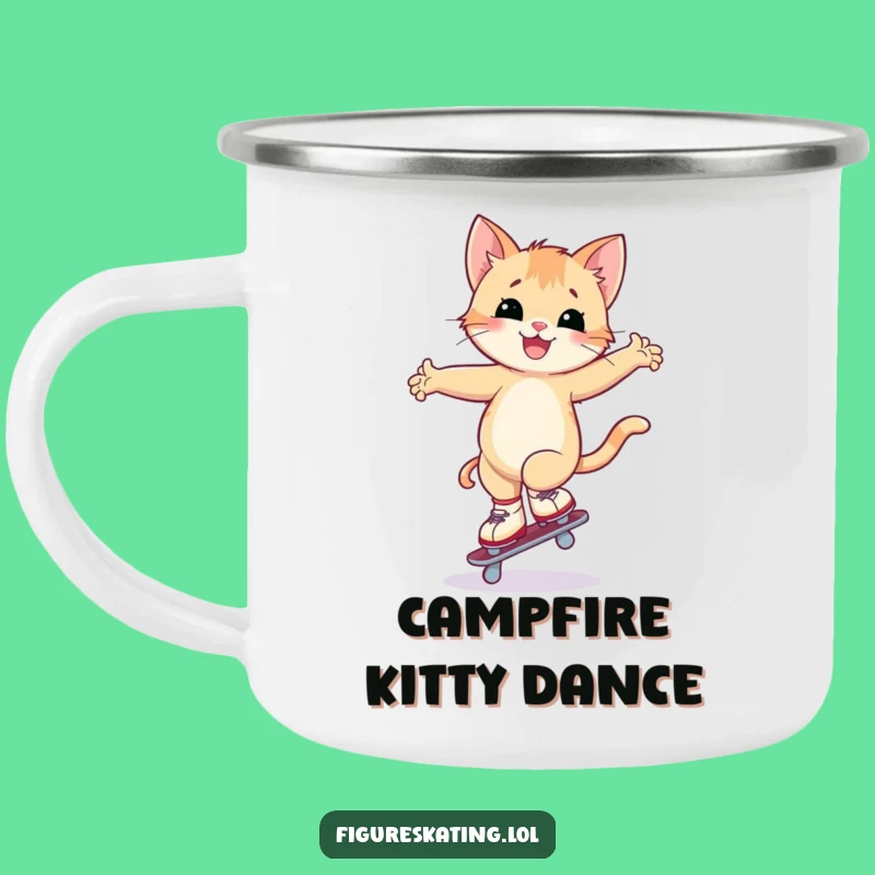 Funny Kitten Skating Camping Mug: Adventure and Humor for Cat Lovers