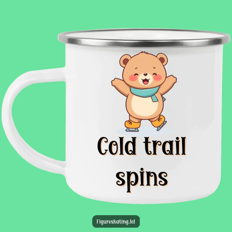 Funny Ice Skating Bear Camping Mug: Durable Cub Cup for Humorous Adventures