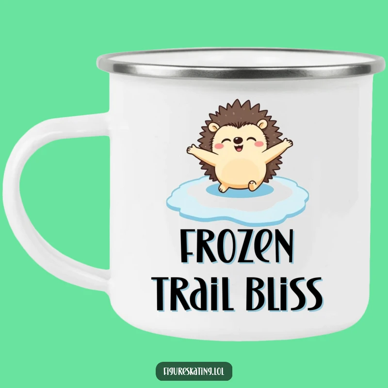 Funny Hedgehog Ice Camping Mug: Hilarious Outdoor Gift for Winter Adventures.