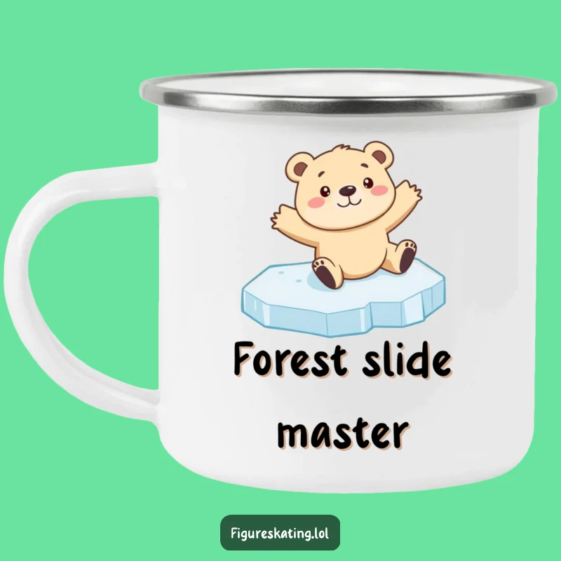 Funny Bear Cub Skating Camping Mug: Adventure and Humor Outdoors