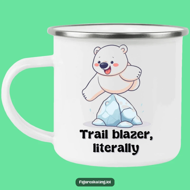 Funny Polar Bear Ice Sculpture Leap Camping Mug: Outdoor Humor Drinkware