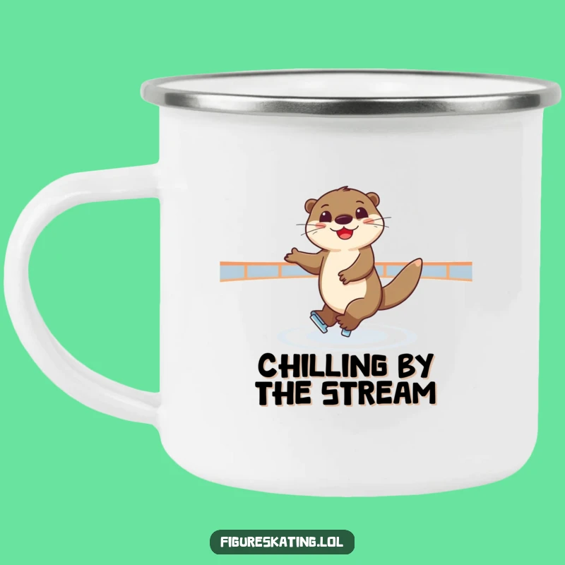 Funny Skating Otter Camping Mug: Joyful Elegant Spinner, Outdoor Funny Gift
