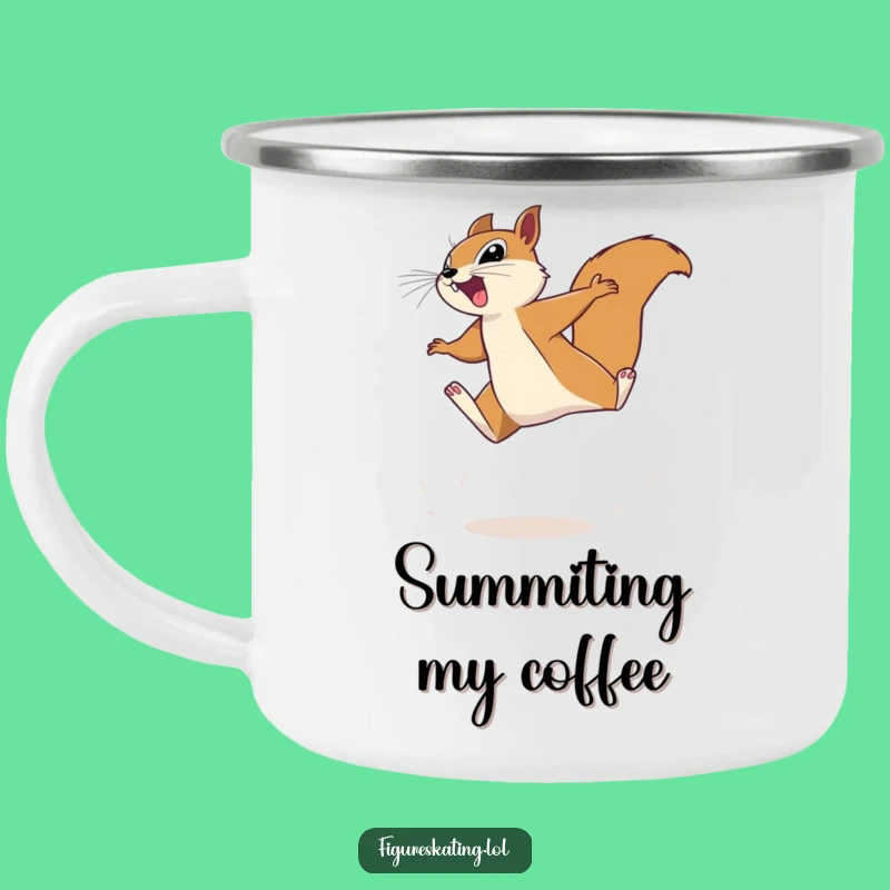 Funny Squirrel Leaping Camping Mug - Durable & Hilarious Outdoor Gift
