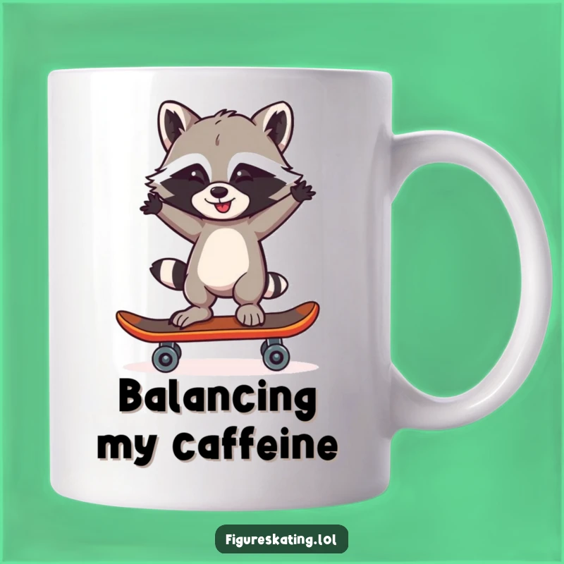 Funny Mischievous Raccoon Mug: Hilarious Skater Imposter Gift