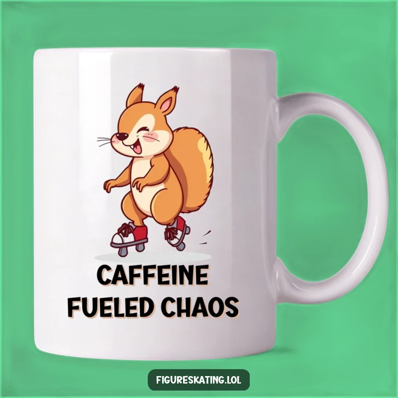 Funny Squirrel Ice Skating Twirl Mug: A Hilarious Gift for Skaters and Animal Lovers.