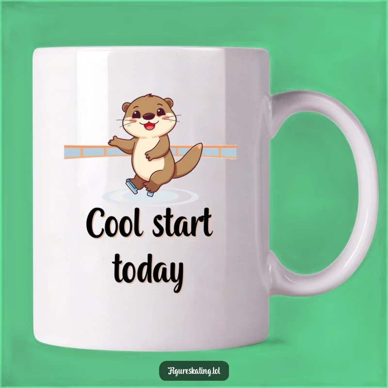 Funny Skating Otter Mug: Joyful Elegant Spinner, Hilarious Winter Gift