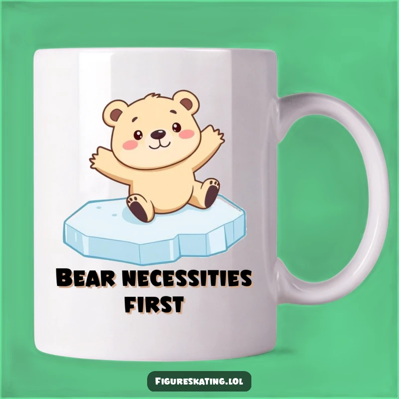 Funny Bear Cub Skating Mug: Hilarious Gift for Ice Lovers