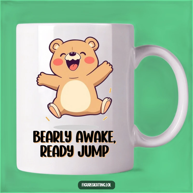 Funny Bear Triple Jump Mug - Hilarious Cartoon Character Coffee Cup for Outdoor Adventure Lovers