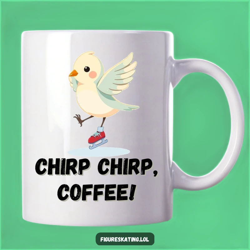 Funny Bird Pirouette Mug: Elegant Skating Humor Perfect for a Gift