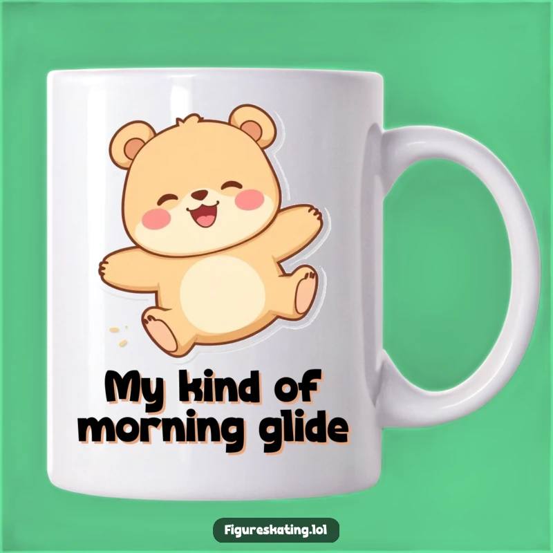 Funny Happy Bear Gliding Mug - Perfect Gift for Animal Lovers Who Enjoy Fun