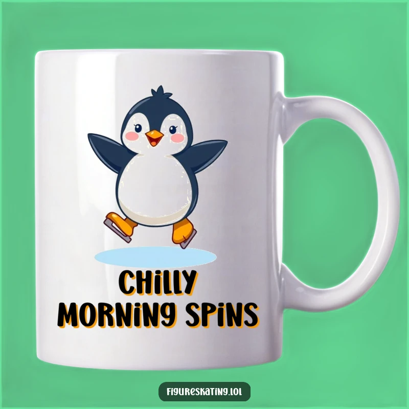 Funny Happy Penguin Ice Skating Mug: Hilarious Gift for Skaters