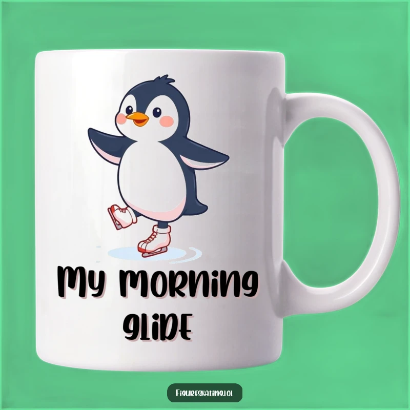 Funny Penguin Ice Skating Mug: Adorable Happy Skater Gift!