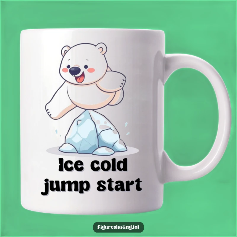 Funny Polar Bear Ice Sculpture Leap Mug: Hilarious Animal Art Gift for Him