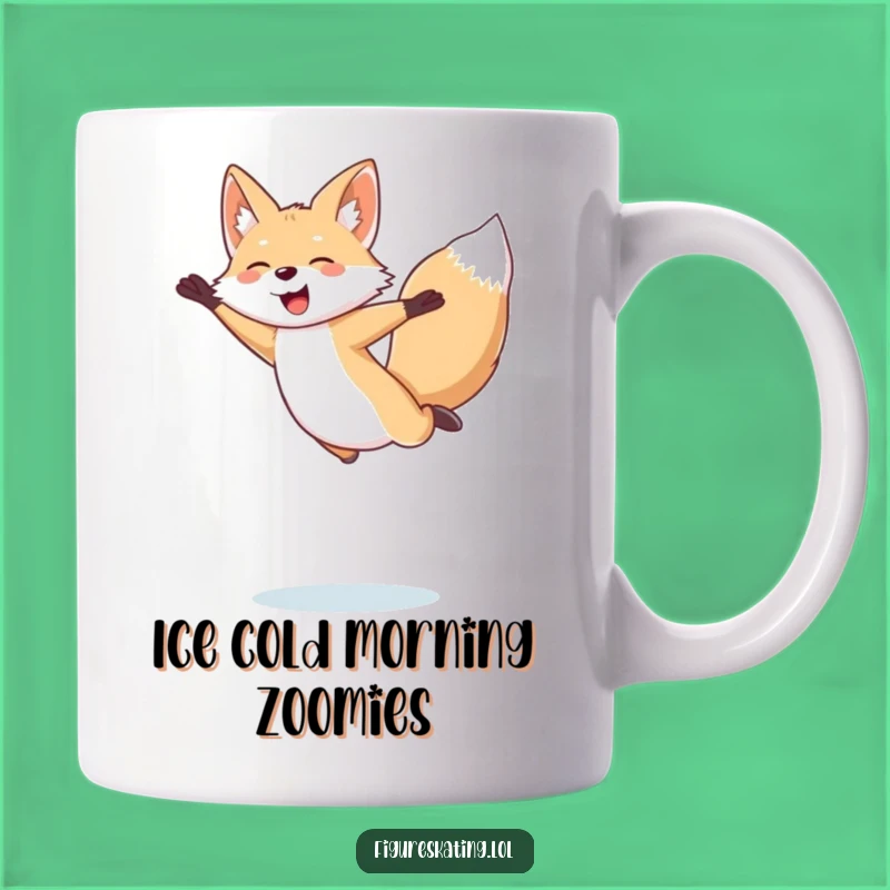 Funny Arctic Fox Figure Skating Mug Gift: Giggling Jumper for Ice Skating Fans