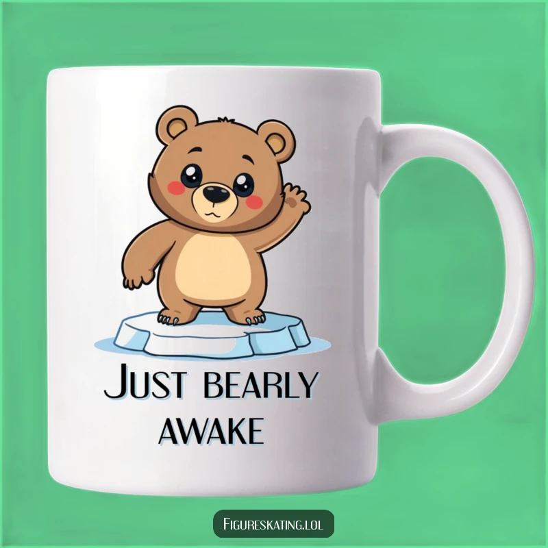 Funny Bear Ice Skating Mug: A Dramatic Pose Perfect for Gift Giving