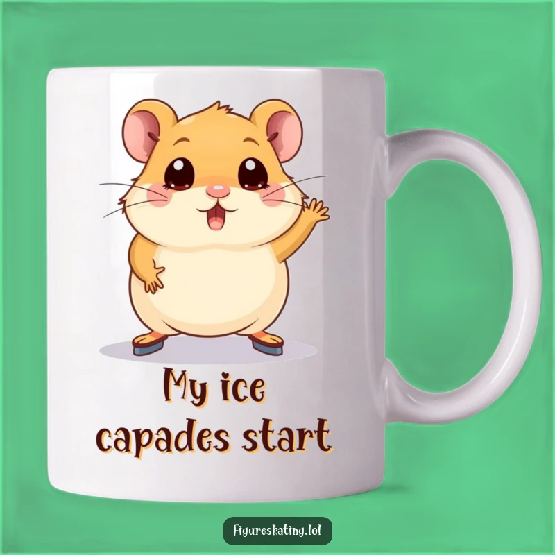 Funny Hamster Figure Skating Mug - Adorable Hamster Gift for Ice Skating Fans