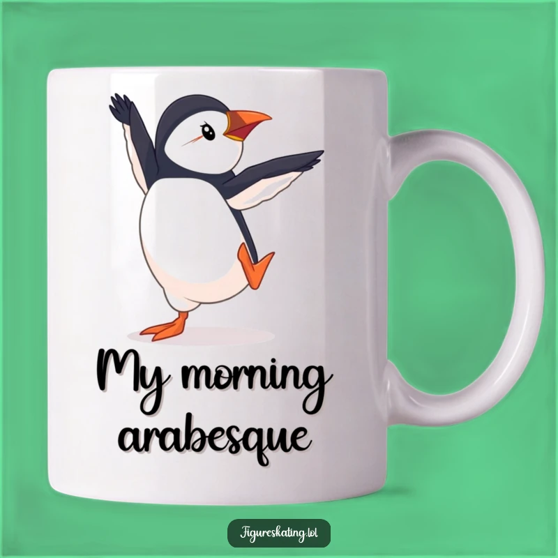Funny Puffin Pirouette Mug - Elegant Dancer Penguin Gift