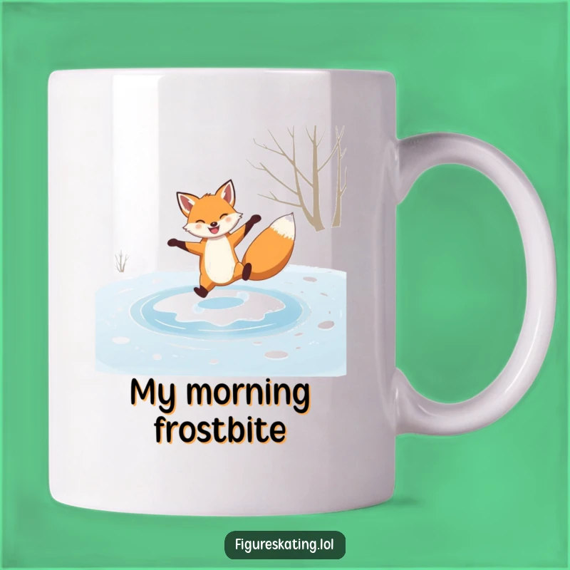 Funny Grinning Fox Skater Mug: A Hilarious Winter Spin Gift