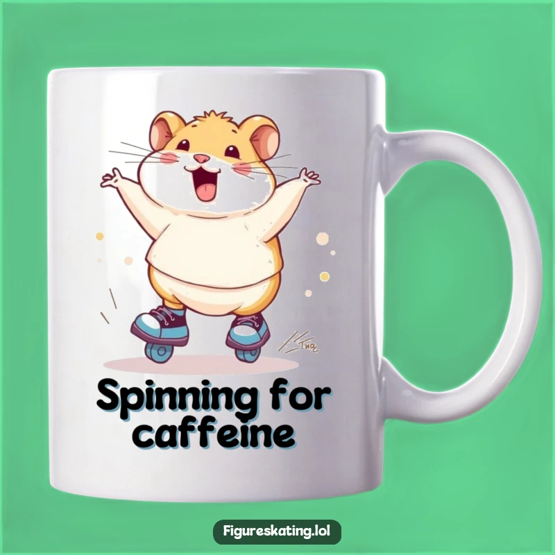 Funny Hamster Ice Skating Mug: A Hilarious Gift for Wobbly Winter Fun!