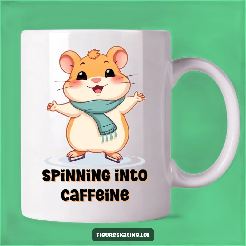 Funny Smiling Hamster Ice Skating Mug - Hilarious Winter Gift for Pet Lovers