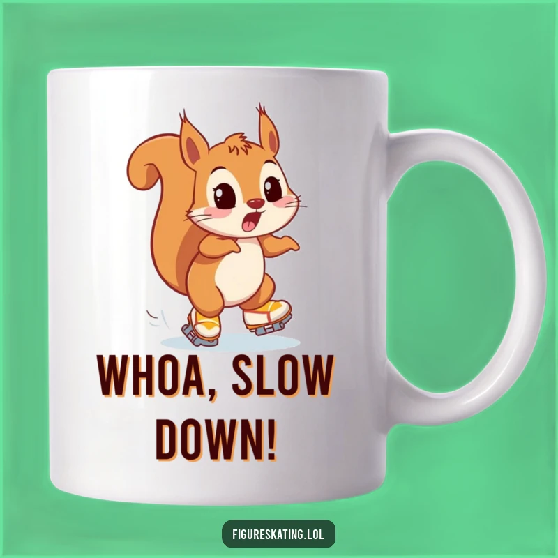 Funny Squirrel Skater Mug: Surprised Animal's Near Miss Gift