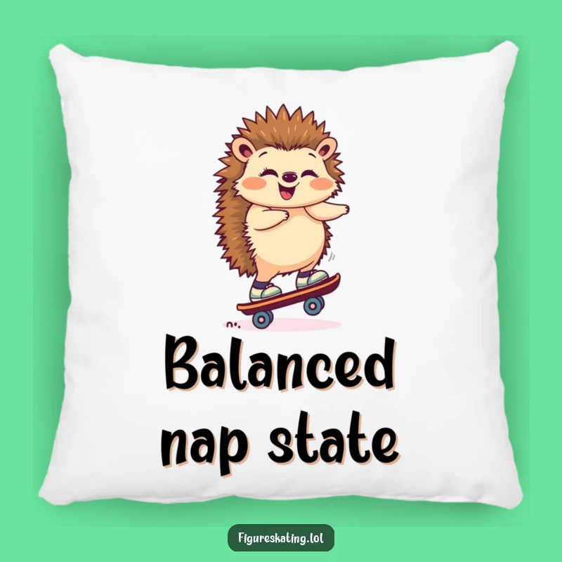 Funny Hedgehog Skate Pillow: Cuddle Up with Quirky Humor and Comfort