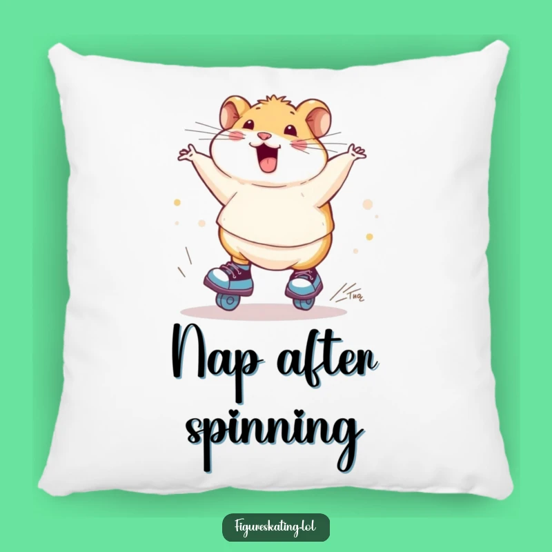 Cozy Funny Hamster Ice Skating Pillow: Cuddle Up with Adorable Wobbles!