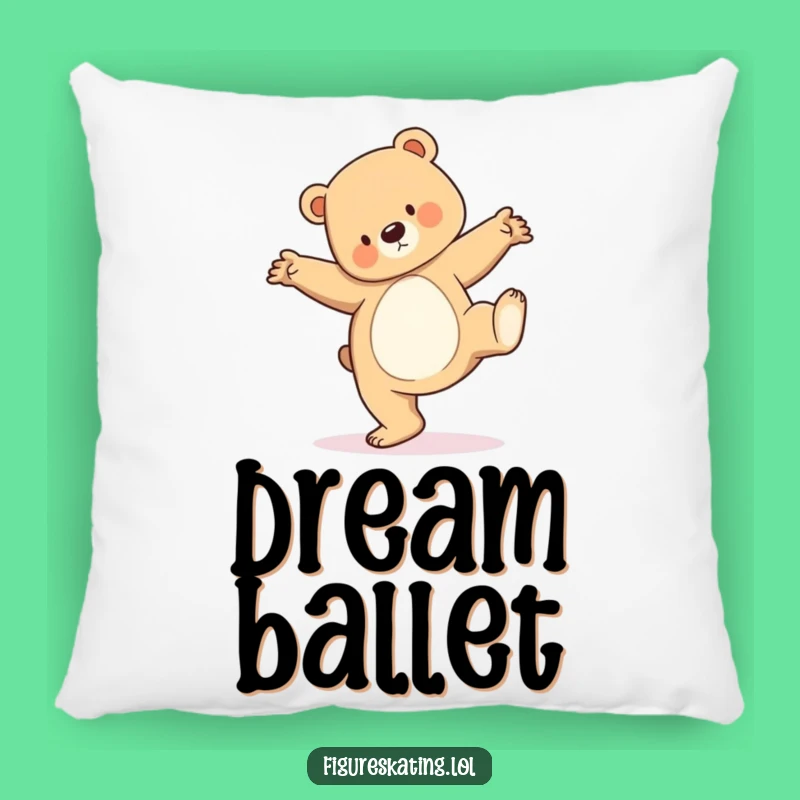 Funny Bear Cub Pirouette Pillow: Cozy Dance Companion