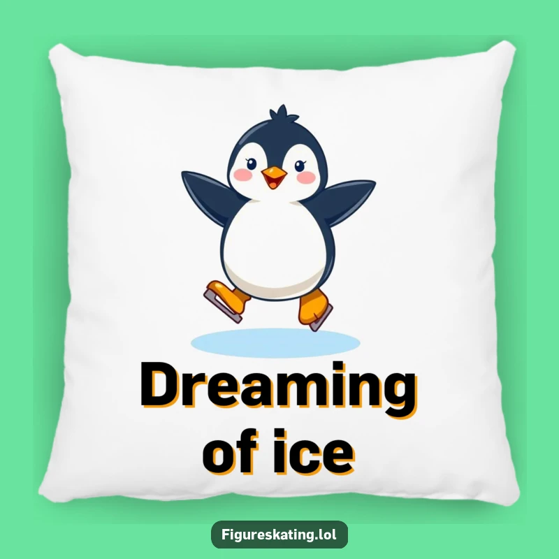 Funny Happy Penguin Ice Skating Pillow: Soft Comfort with Winter Smiles