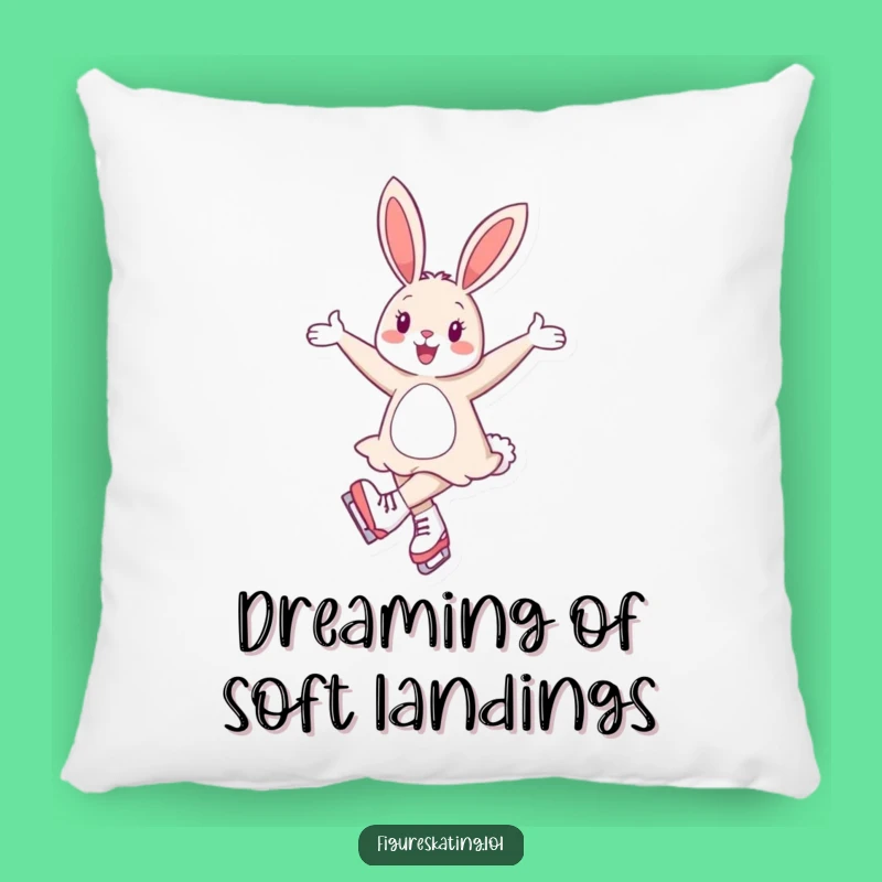Funny Cheerful Bunny Ice Skating Pillow: Cozy Comfort & Cute Decor