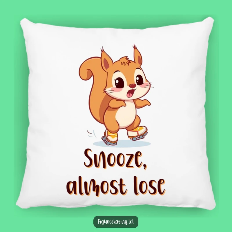 Funny Squirrel Skater Pillow: Soft Cushion with Surprised Squirrel