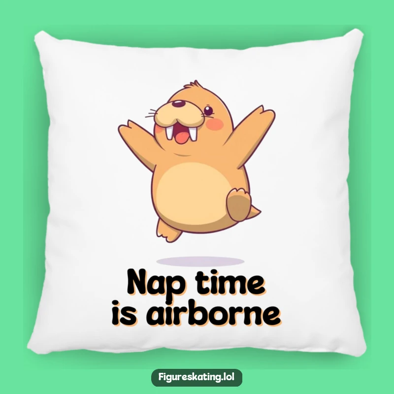 Funny Walrus Jump Pillow - Arctic Cheer Accent Cushion Gift