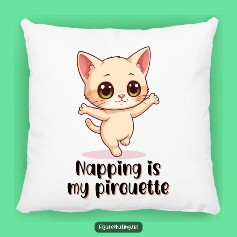 Funny Curious Cat Pirouette Pillow - Cozy Gift for Feline Lovers