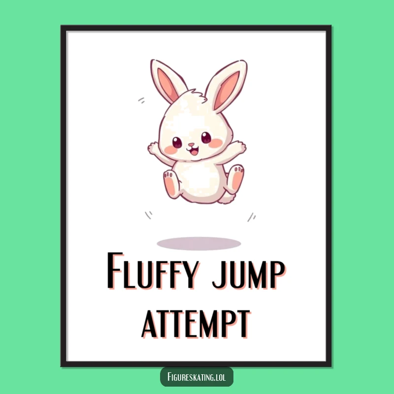 Funny Bunny Jump Digital Print: Instant Whimsical Art for Your Walls